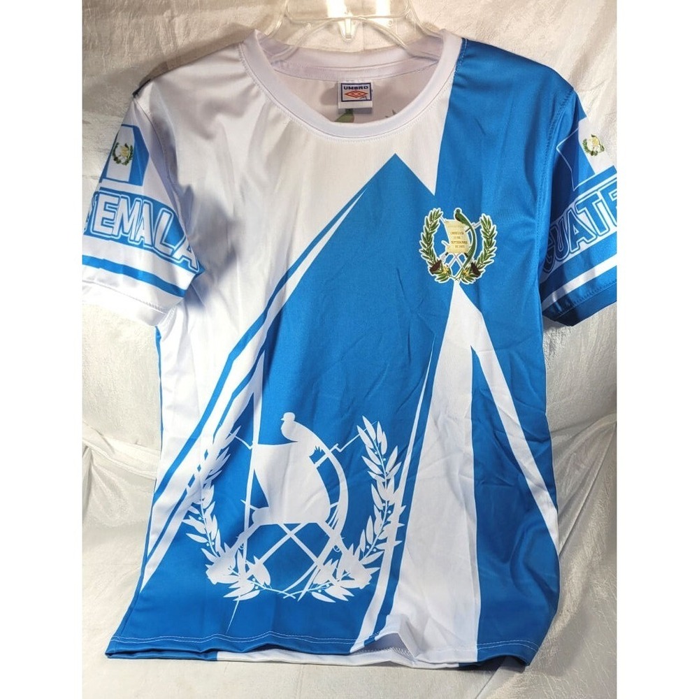 Umbro Guatemala Flag Polyester Jersey Shirt - White/Blue - Size Medium